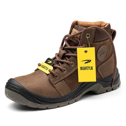 Horse Leather Welding Anti-scald Steel Toe Safety Boot Men's Safety Shoes Non- slip Puncture-Proof Security Shoes for Work