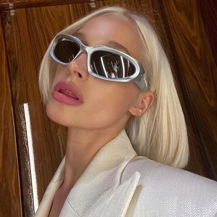 Women 2025 New Punk Futuristic Club Unique Sports Sun Glasses Men Y2K Shades Wholesale Mirror Silver Colorful Fashion Sunglasses