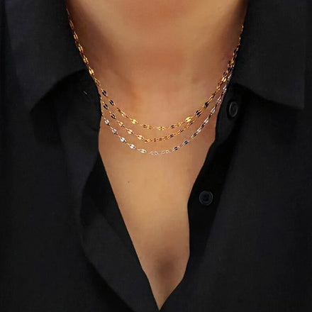 BZM 2026 Shine Polishing Silver/rose Gold/Gold Stainless Chain 40+5cm*0.2cm