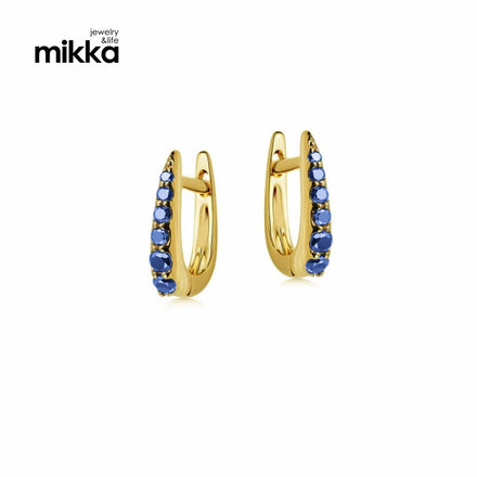 Copper Earrings for Women 18k Gold Plated Gold Black Pave Claw Huggies Earrings