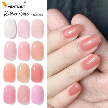 VENALISA 7.5ml Colorful Rubber Basecoat Camouflage Uv Gel Milky Pink Color Coat Semi Permanent French Nails Art Gels