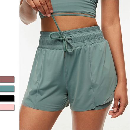 Ladies High-Waist Bermudashorts Wholesale Drawstring Sweat Shorts Breathable Yoga Workout Running Sports Training Loose Fit