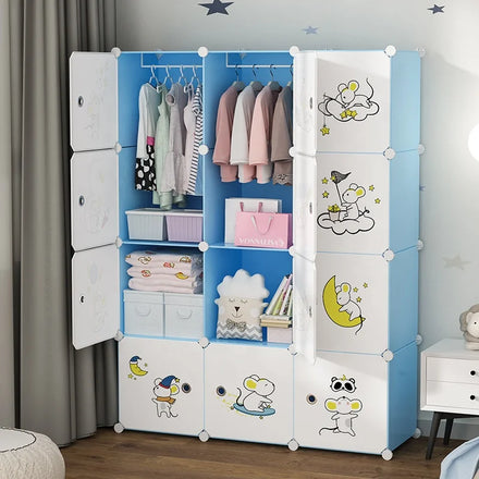 Foldable Modern Multi-functional High-quality Bedroom Living Room Children's Wardrobe Plastic Clothes Storage Extendable Design