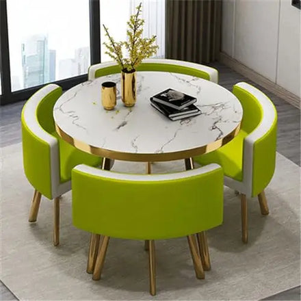 Modern Steel Wood Dining Room Furniture Set-Square Style Dining Table for Home Hotel Apartment & School Use