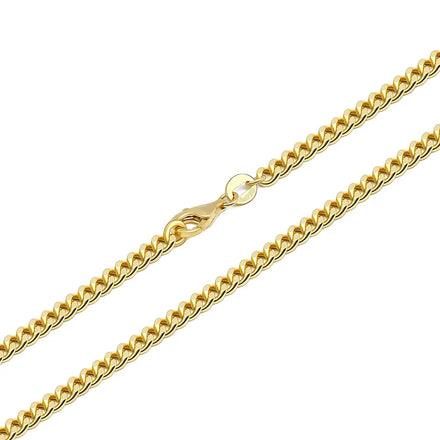 Genuine Solid Gold Chain 3mm Au750 Real Solid Gold Necklace 18K Pure Gold Chain for Men Curb Cuban LinkChains Wholesale