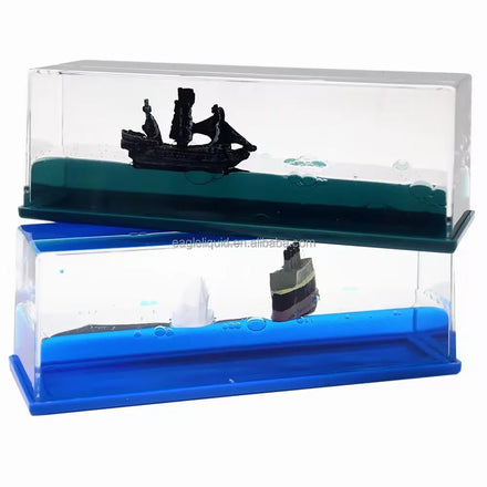 Acrylic Cruise Ship Hits Iceberg Decoration That Never Sinks Liquid Wave Paperweight Desk Toy Car Desktop Ornaments