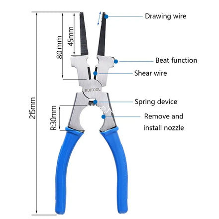 2022 New Multipurpose MIG Welding Pliers Flat Mouth Pincers Steel Wire Cut Spring Loaded OEM Customizable