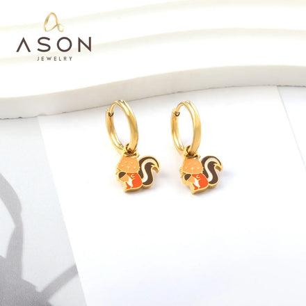 Ason Cute Animal Shape Earring Earrings Factory Direct Sale Stainless Steel Jewelry Hoop Earring Manufacturer