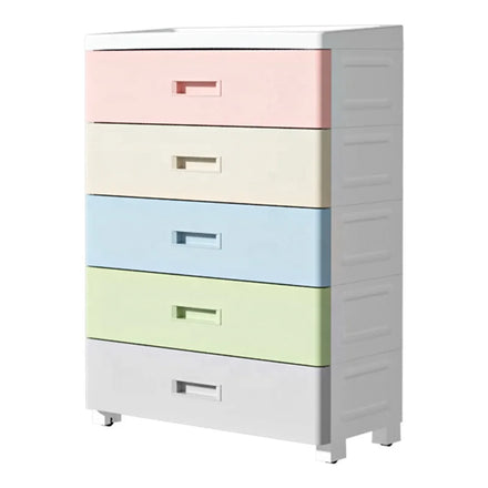 Hot Sale Korean Style 5-Layer Large Space Injection-Molded Plastic Storage Cabinet with Drawer for Clothes Bedding Living Room