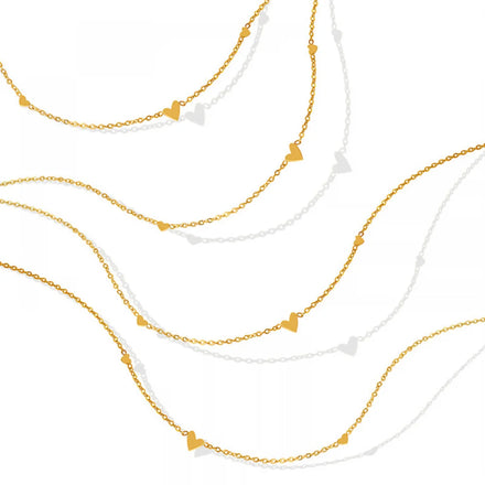 Minimalist Fashion Jewelry Women Dainty Collier Acier Inoxydable Bijoux Gold Plated Stainless Steel Tiny Heart Necklace