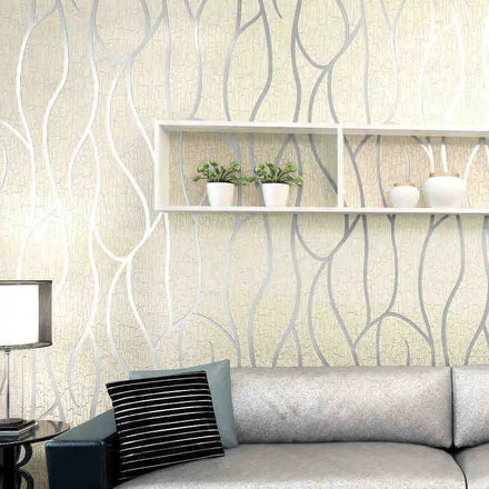 Modern 3D Floral Non-Woven Wallpaper Living Room TV Background Wall Rustic Style Fireproof Waterproof Soundproof Entertainment