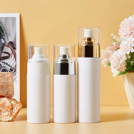 Lotion Bottle PET Electroplating Press Pump Spray Bottle Toner Fine Mist Cosmetic Plastic Bottle Packaging