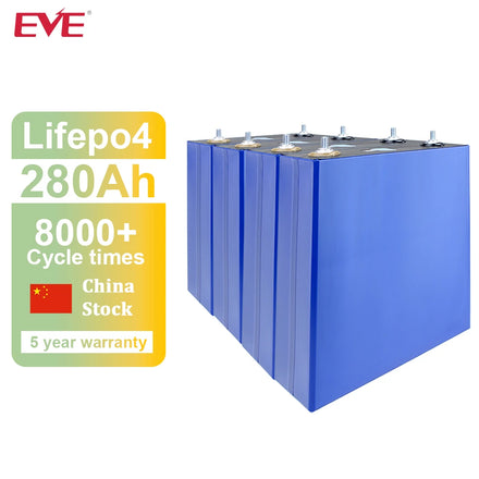 HAKADI Lifepo4 280Ah Rechargeable Battery High Capacity Long Cycle Life Original Brand New EVE for DIY 12V 24V 48V Batteries