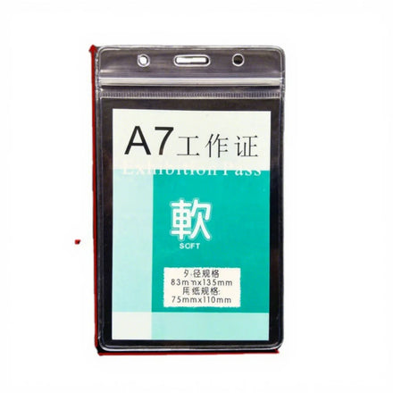 Wholesale Waterproof Soft Transparent PVC A7 ID Badge Holder Clear Vinyl ID Name Card Pouch Holder for Employee/ Student