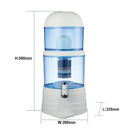 Kangen Machine Price Plastic Manual Freestanding 7-Stage 16L Water Purifier Filter Dispenser with Activated Carbon Tank Storage
