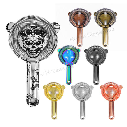 Cocktail Kit Gift Hawthorne Strainer Stainless Steel 304 Cross Fine Mesh Ice Sieve Strainer 2-prong |Fruit Bar Strainer