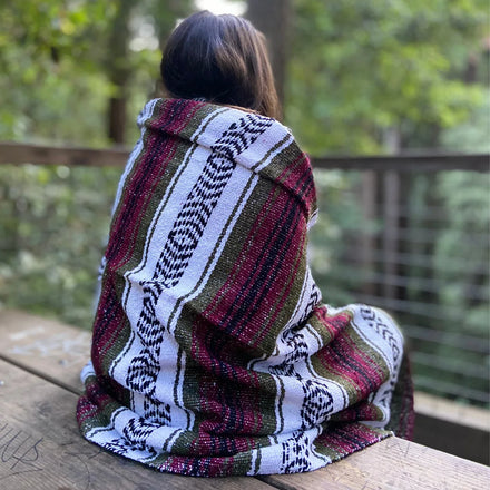 Mexican Blanket Geometric Tassel Style Blanket Woven Tassel Beach Towel Blanket