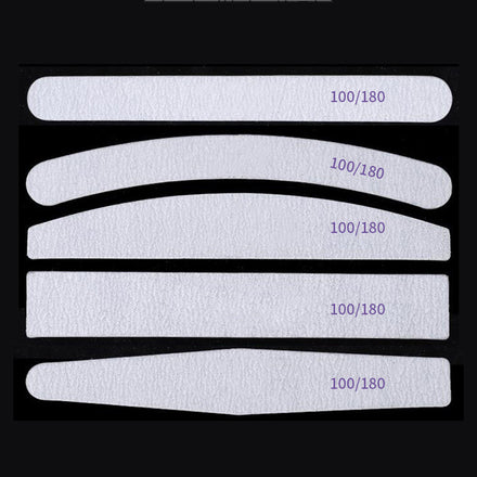 100/180 Grit Japanese Double-Sided Zebra Nail Files Reusable Half Moon Coarse Nail File With Japan Sandpaper
