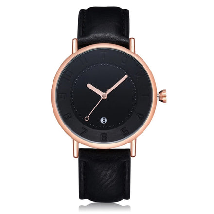 TOMI 085 Top Brand Leather Strap Quartz Watch Men Creative Dial Calendar Couple Watch Big Dial Reloj Hombre Teenager Watch