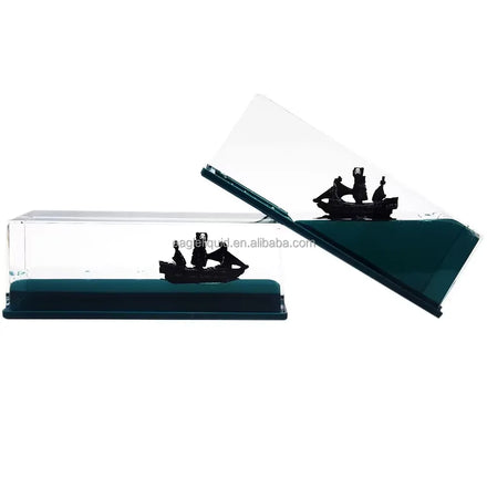 Ready to Ship Simple Creative Black Pirate Ship Cruise Fluid Drift Bottle Never Capsize Desktop Gift Decompression Decorative