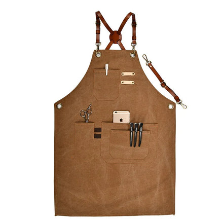 Linen Sleeveless Disposable Adult Apron Korean Fashion Cafe Painting Imprint 16A Cross