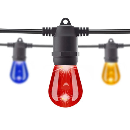 10m 12V LED Outdoor String E27 S14 RGBW TUYA APP Controller Waterproof Patio Backyard Holiday Lights Decoration Garden