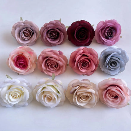 Real Touch Artificial Silk Rose Flower Head for Wedding Party Christmas or Graduation Home Decor Hot Sale Rose Silk Flowers