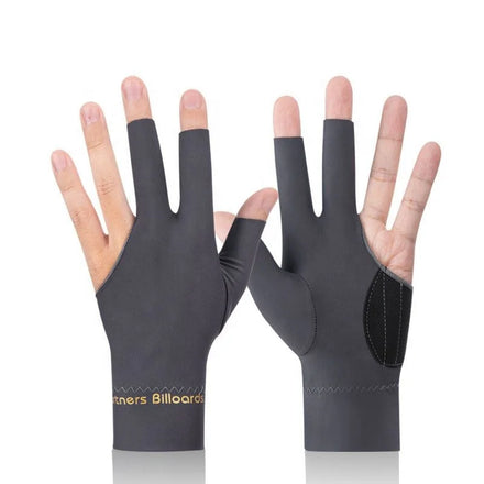 Premium Black/Red/Blue/Grey Color 3 Open Fingers Left Hand Billiard Pool Snooker Gloves