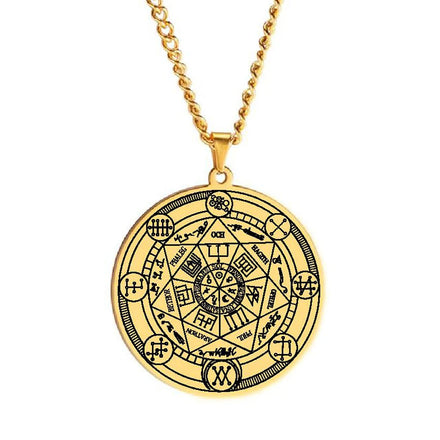 Seal of Solomon Kabbalah 7 Archangels by Asterion Guardian Angel Talisman Amulet Jewelry Stainless Steel Pendant Necklace