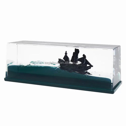 Novelty Creative Gifts Never Sinking Capsize Black Liquid Pirate Ship Cruise Fluid Drift Bottle Decompression Decoration Gifts