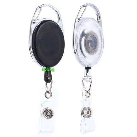 Transparent Colour Retractable Reel Pull Key ID Card Badge Tag Clip Holder Carabiner Style YoYo Keychain
