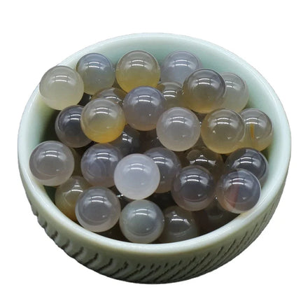 Wholesale 8\10\12\16\18\20mm Natural Grey Agate Crystal Stone No Hole Round Loose Bead for Diy Jewelry