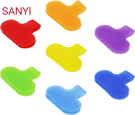 Cable Labels Hook and Loop Double Sided Eco-Friendly Tape Shape Multi-color for Computer Cable Management