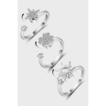 Rotatable Spinner Ring Jewelry 925 Sterling Silver Spinner Rings Rotating Adjustable Fidget Rings for Anxiety
