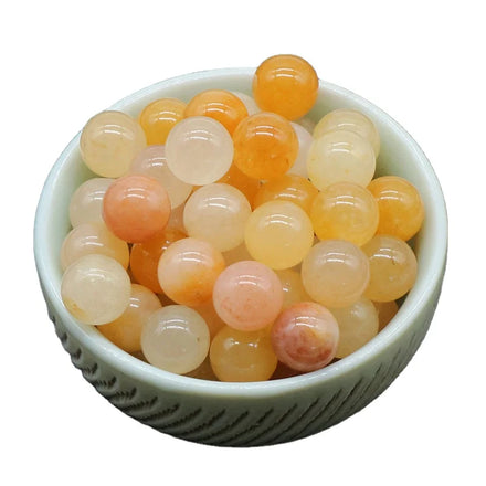 Wholesale 8\10\12\16\18\20mm Natural Yellow Jade Crystal Stone No Hole Round Loose Bead for Diy Jewelry
