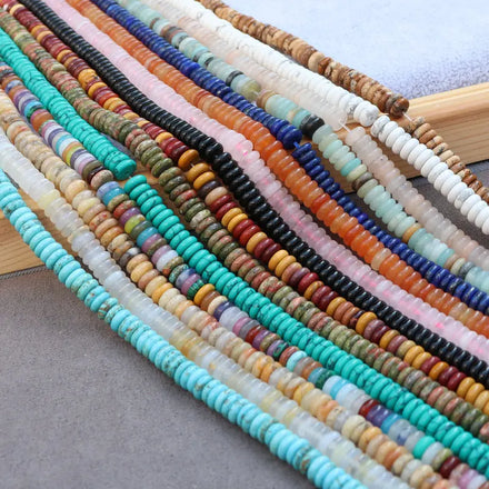 Perfect Quality 2*6mm Natural Stone Rondelle Rainbow Flat Disc Spacer Beads for Jewelry Making