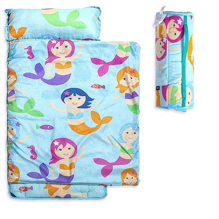 Cartoon-Themed Nap Mat for Kids Toddlers 125x50cm Lightweight Roll-Up Design Removable Pillow Custom Color for Preschool Daycare