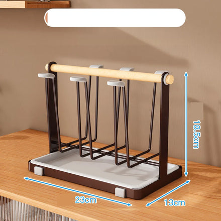 Stylish Mug Tree Iron Holder Coffee Cups Drain Organizer 6 Racks Stand Bottle Dish Drying Kitchen Living Room Accessory
