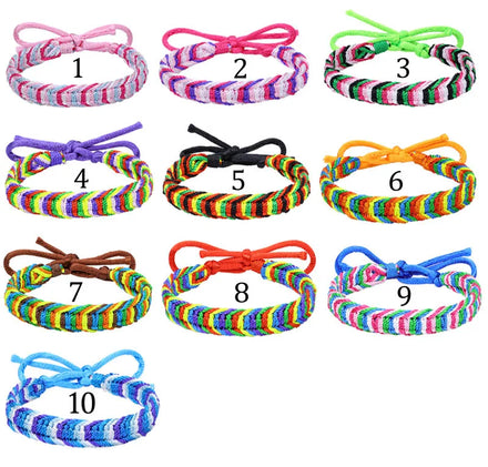 Customized Woven Adjustable Nail Bracelets Bohemian Handmade Braided Rainbow Colorful Rope Friendship Bracelet Gifts for Women
