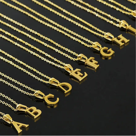 Dainty Tiny Letter 26 A-Z Letters Pendant Initial Necklace Stainless Steel Gold Chain Alphabet Letter Necklaces