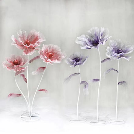 Handmade Silk Artificial Simulation Large Organza Flowers for Indoor Outdoor Wedding & Christmas Graduation Stage Decorations