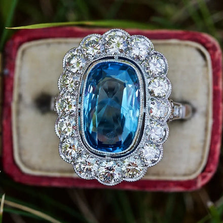 CAOSHI Luxury Design Silver Plated Big Large Blue Crystal Women Rings for Party Brilliant CZ Stone 6 7 8 9 10
