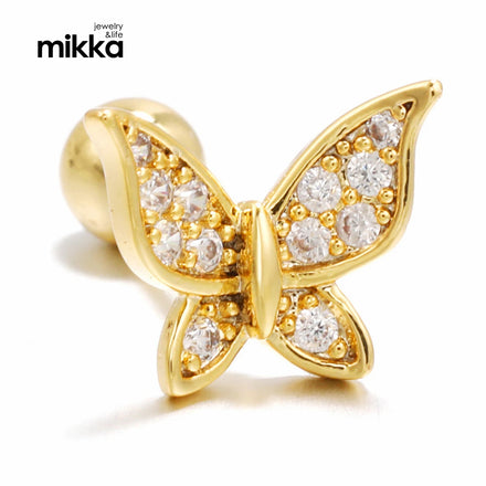 Korean Aretes CZ butterfly Earring Set Gold Plated Jewelry Minimalist 925 Sterling Silver Stud Earrings Women