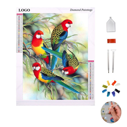 Wholesale 5d Diy Full Square Drill Parrot Diamond Painting Animal Bird Handicraft Embroidery Painting Art Kits Decoration