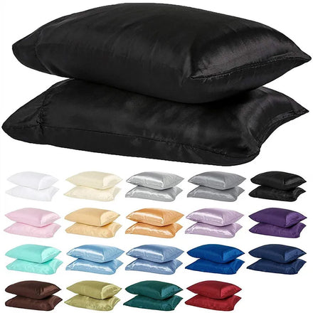 Wholesale Price Solid Color Soft Satin Pillowcase With Envelope Zipper Pure Emulation Satin Pillow Case