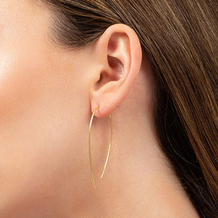 EQE60 RINNTIN 925 Sterling Silver Gold Wire Needle Drop Dangle Threader Earrings for Women