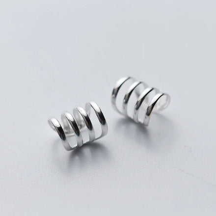 Popular Hot Sale 925 Sterling Silver Hollow Multi-Layer Cuff Clip Earrings Wholesale Fine Jewelry