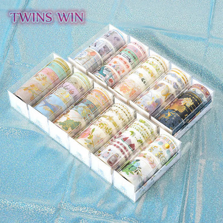 Creation Flowers Green Plants Tape Decoration Materials Paper Tape Gilding Sticker Combination Ledger Gift Box Set Adhesive 1021