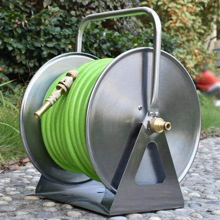 HONGCHEN Reliable Supplier Stainless Steel Hand Held Water Garden Hose Reel Trolley for Garden Watering