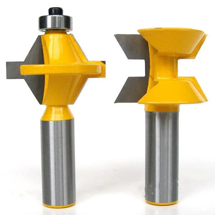 2pcs 1/2 Shank 120 Degree Carbide Woodworking Tenon Cutters Milling Cutter Set Miter Router Bits Glue Joinery ODM Customized